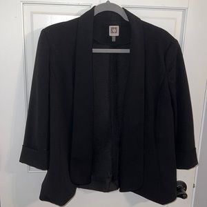 Black Ann Klein open front Blazer Size Medium